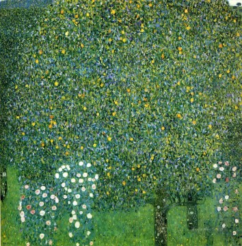 木の下のバラ グスタフ・クリムトの森 Oil Paintings